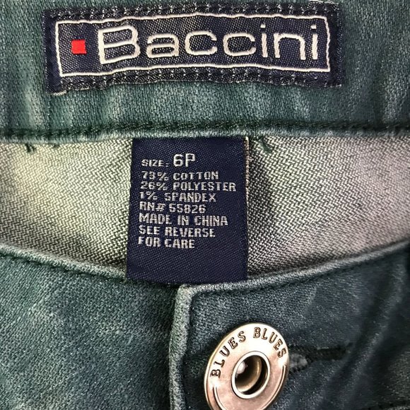 Baccini dyed denim teal capri jeans size 6P - Picture 4 of 5